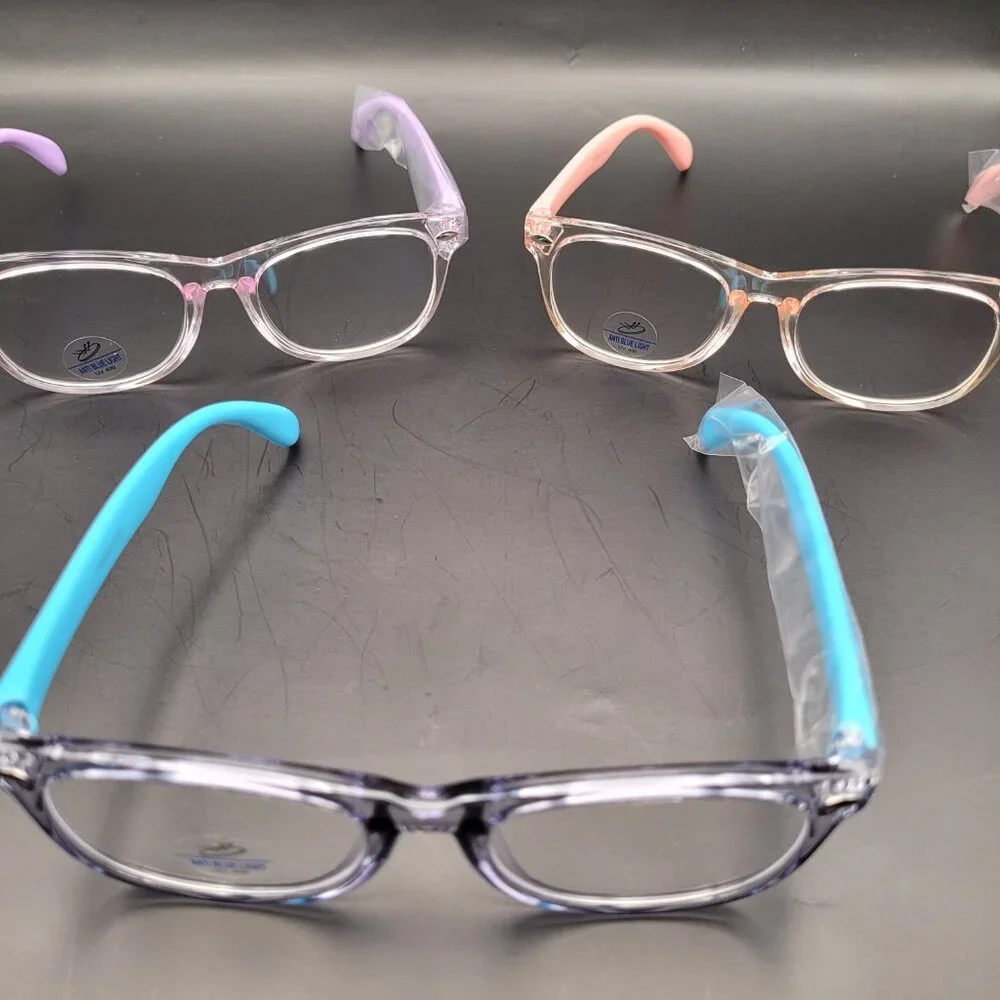 3 Pack Kids Non-Prescription Blue Light Blocking Glasses for Girls/Boys